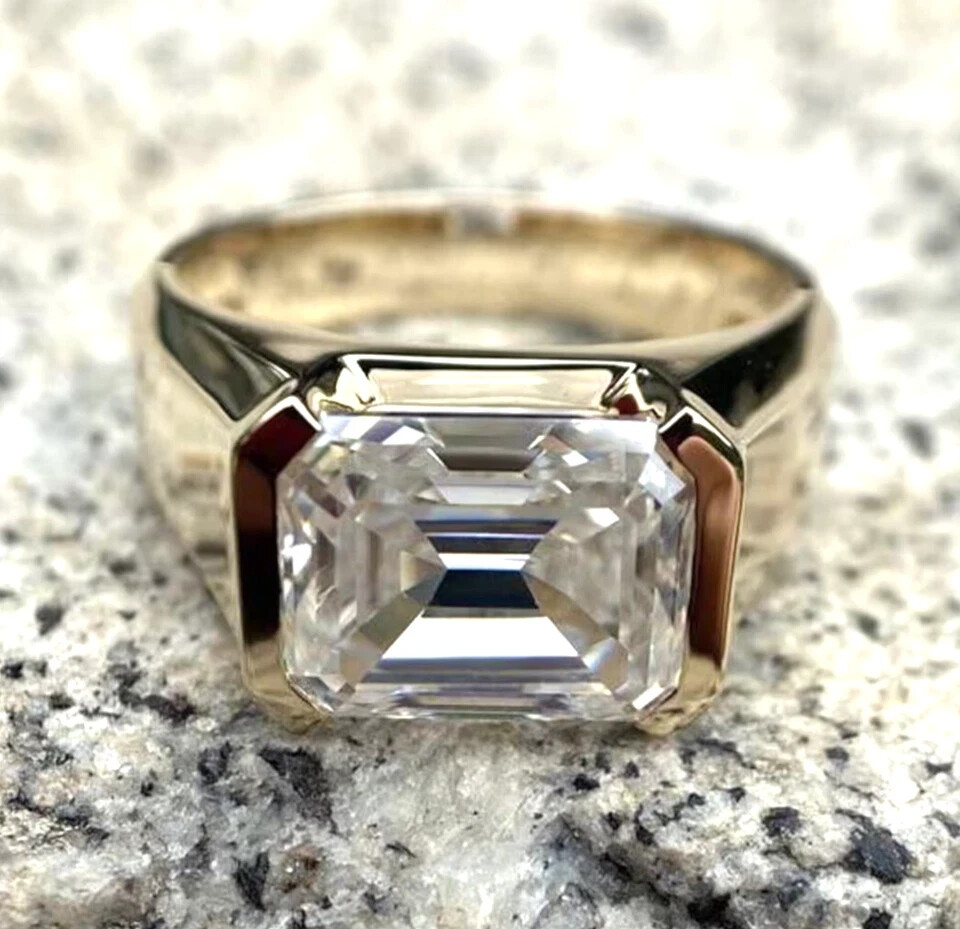 RARE 10.40 Ct Certified Off White Treated Diamond Solitaire Ring In 925 Silver