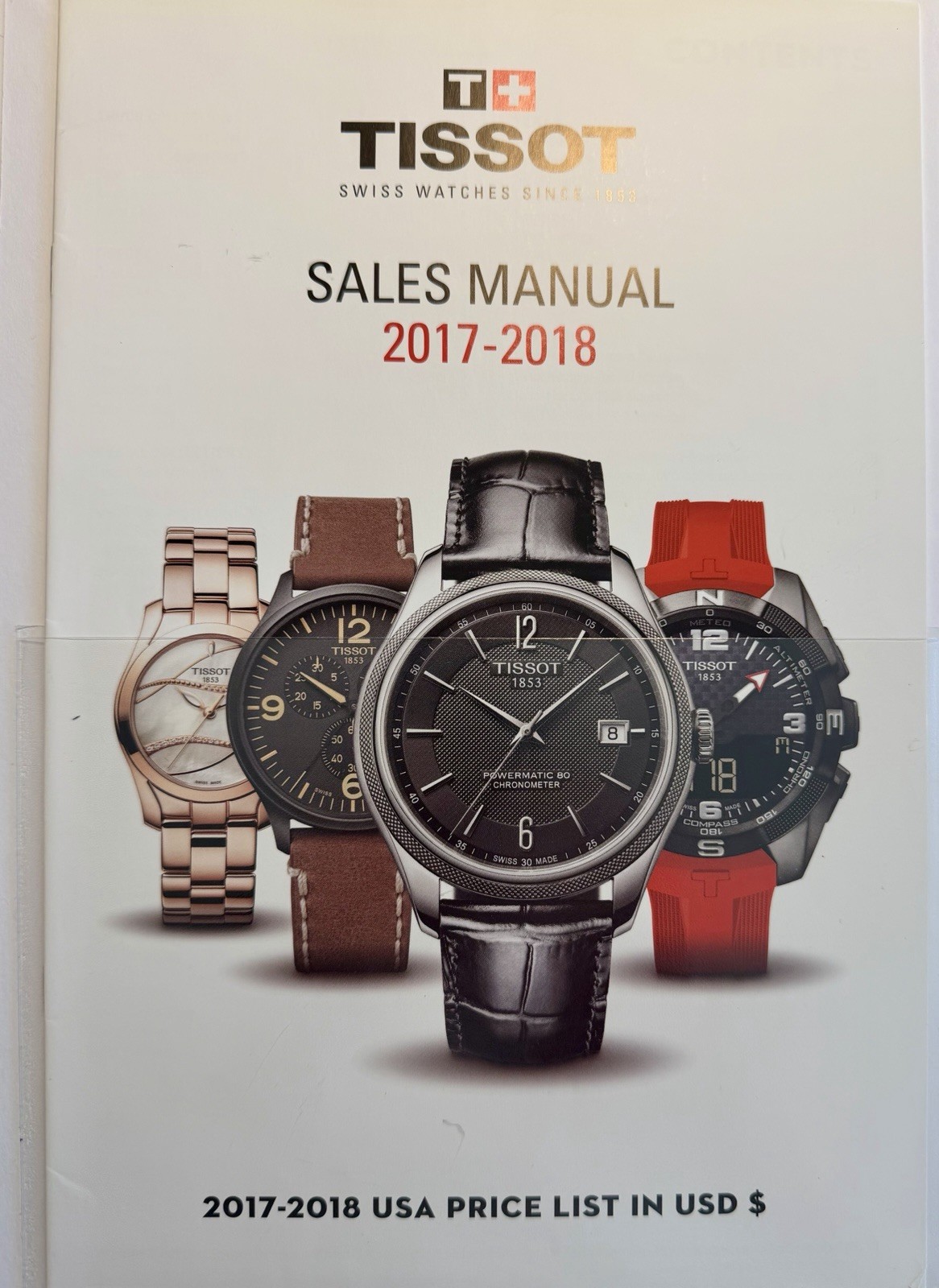 Tissot 2017-2018 Sales Manual & USA Price List Hardcover Swiss Watch Catalog