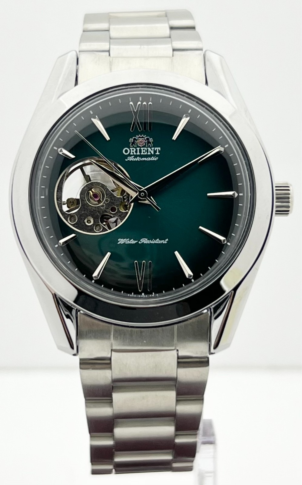 Luxurious Men’s Orient Contemporary Open Heart Automatic Green Dial Wristwatch