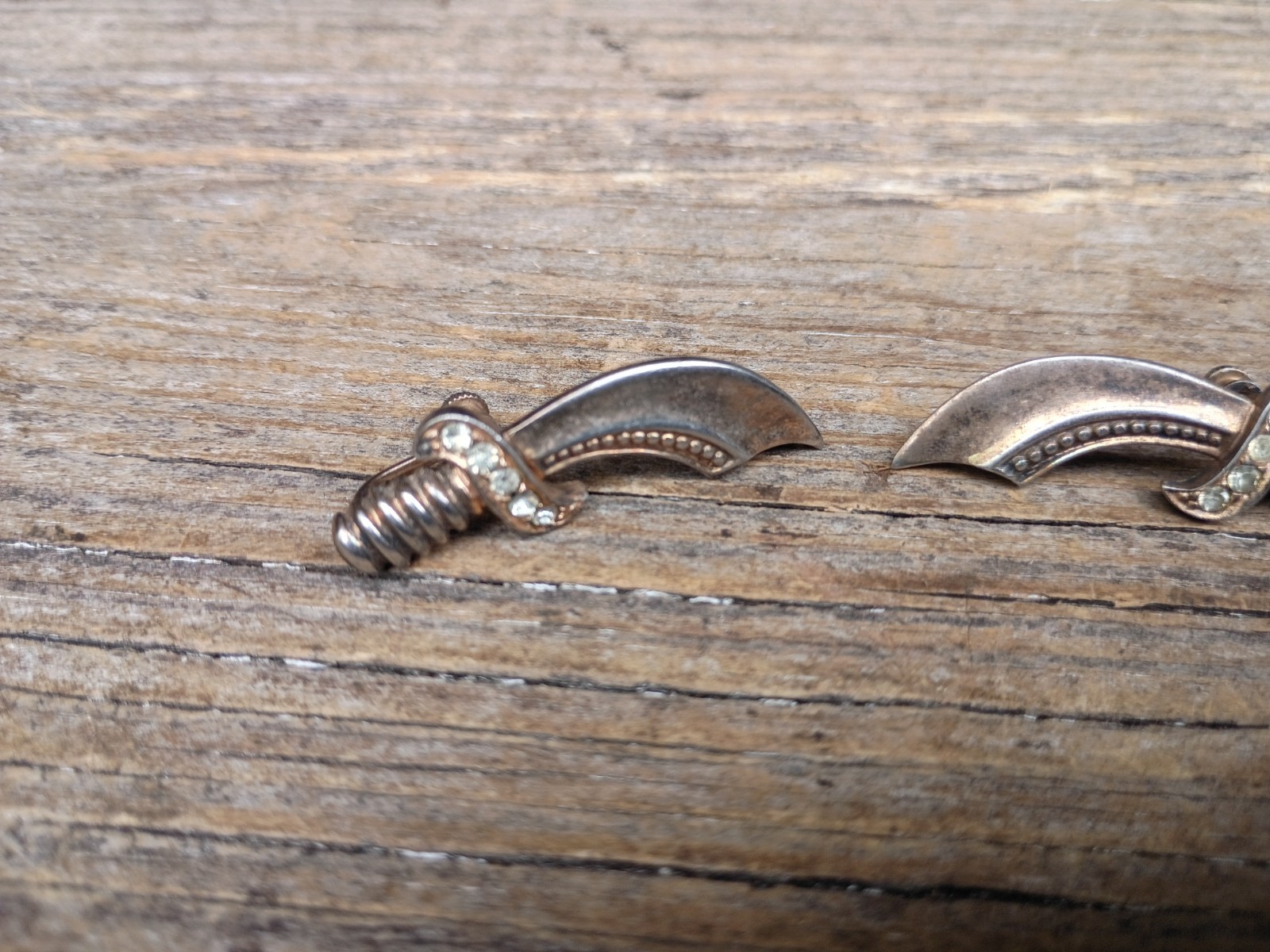Vintage Sterling Silver Sword Screw Back Earrings 7.36 Grams