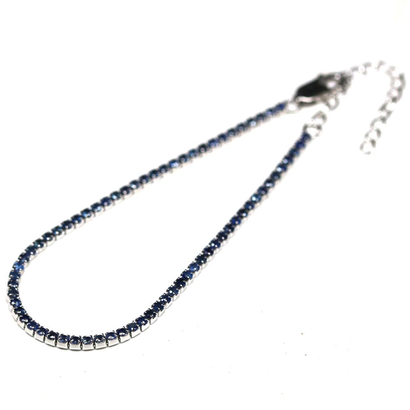 Natural Blue Sapphire Bracelet 9 in Gift For Her Handmade 925 Sterling Silver