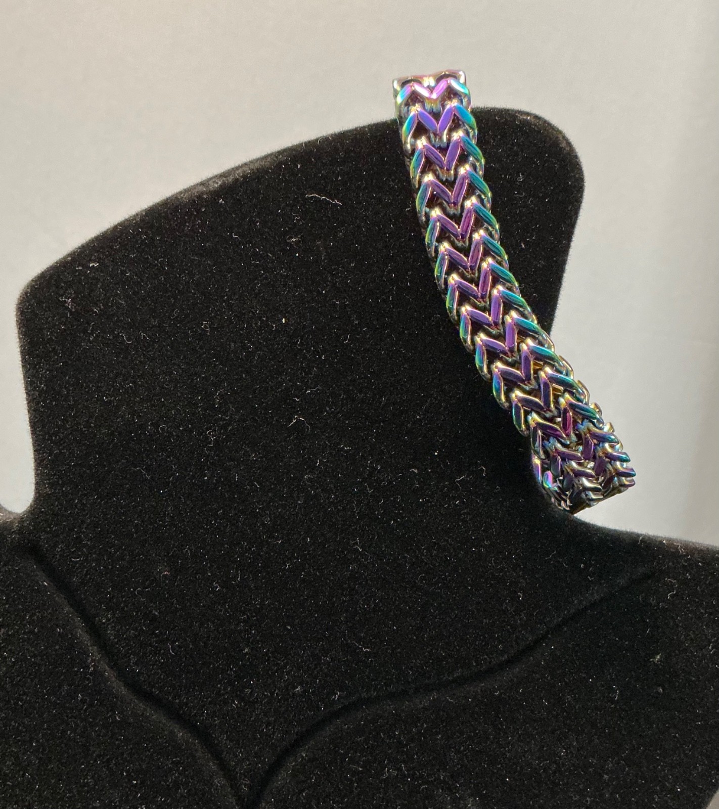 New Bracelet Hip Hop Men Women Gift Teen 8 Inches Iridescent Gold Colorful