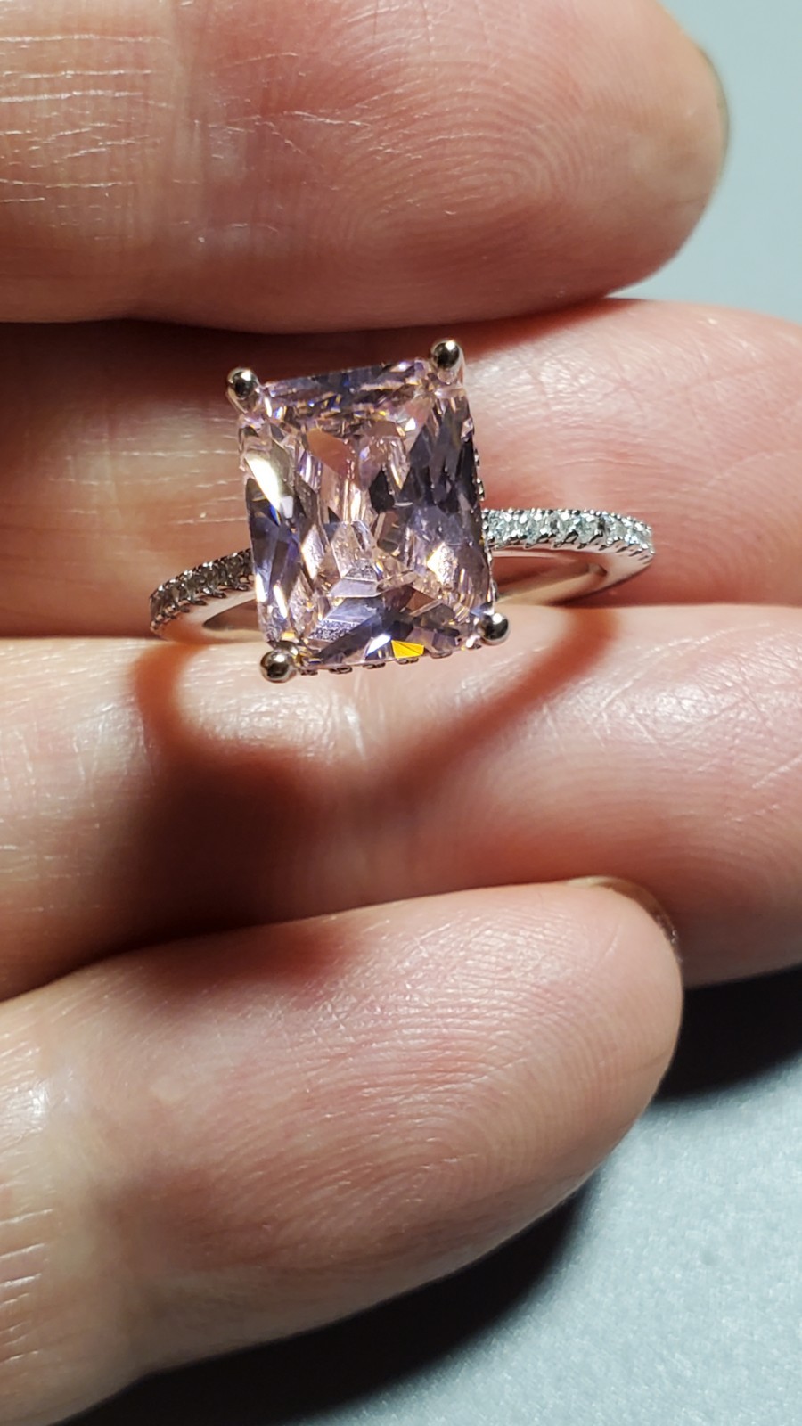 CERTIFIED 4.00 CT LAB GROWN PINK SAPPHIRE 925 STERLING SILVER RING SIZE 5
