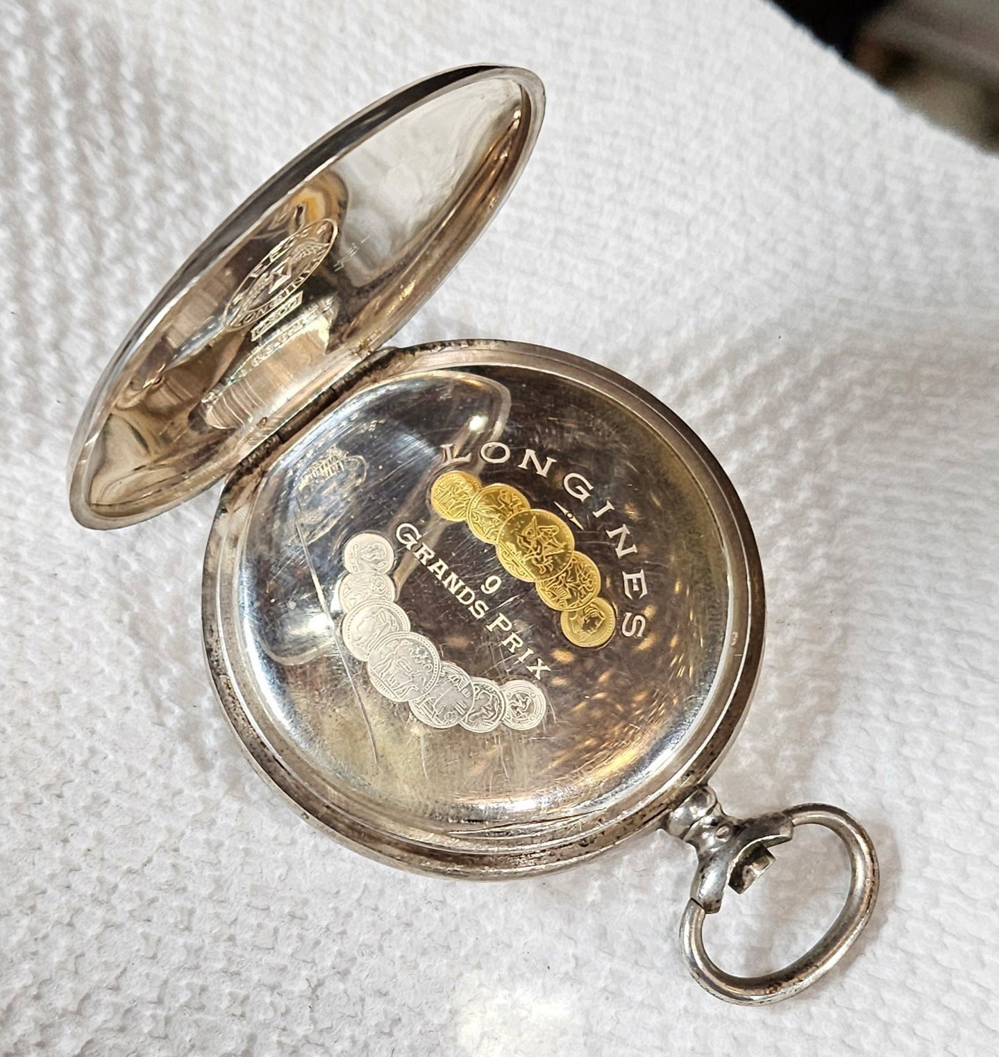 Vintage 16s Longines 800 Silver Hunter Pocket Watch Case