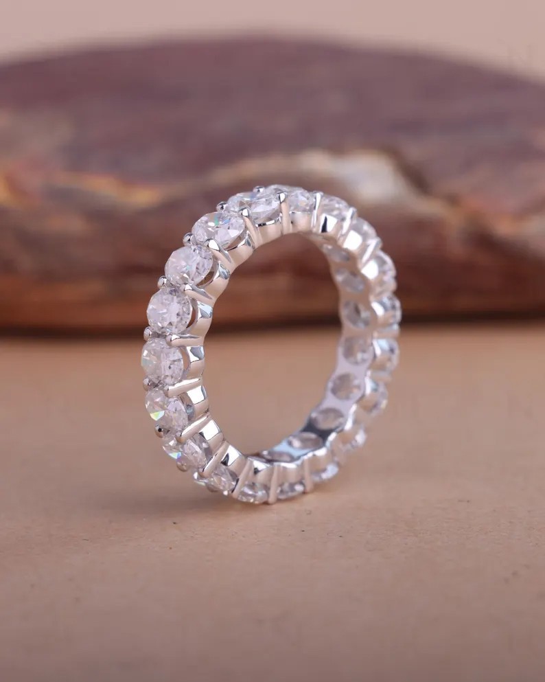 RARE 10.00 Ct Certified White Treated Diamond Solitaire Ring In 925 Silver