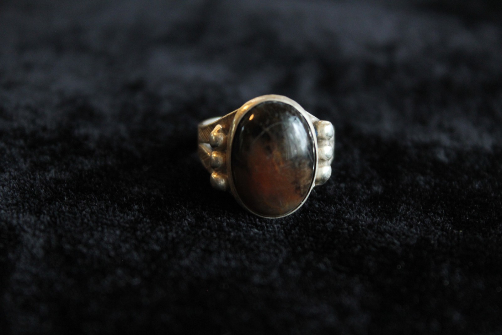 Sterling Silver Agate Vintage Ring