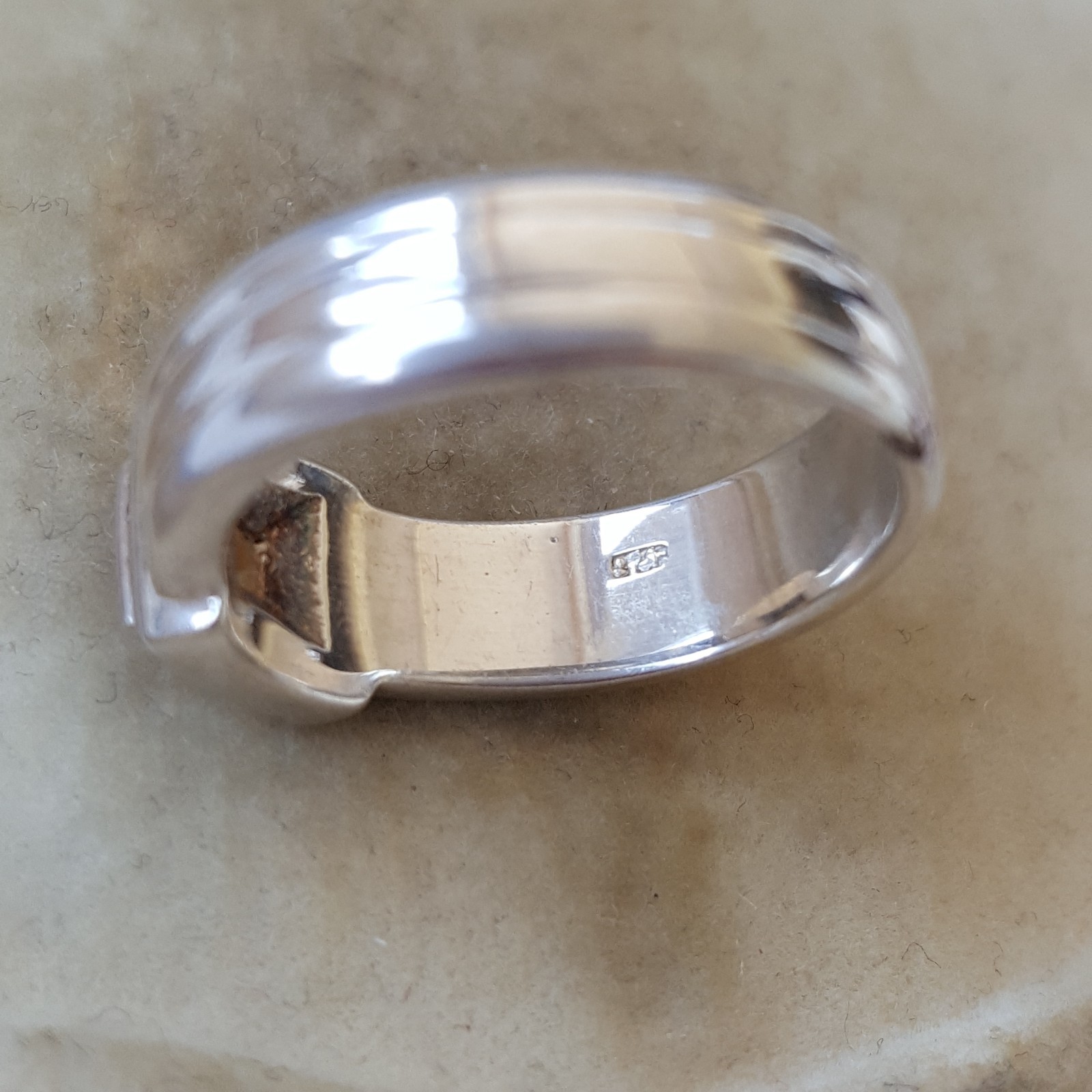 Vintage 925 Sterling Silver Ring, Genuine Citrine Gemstone, Size i.5 US 4.5