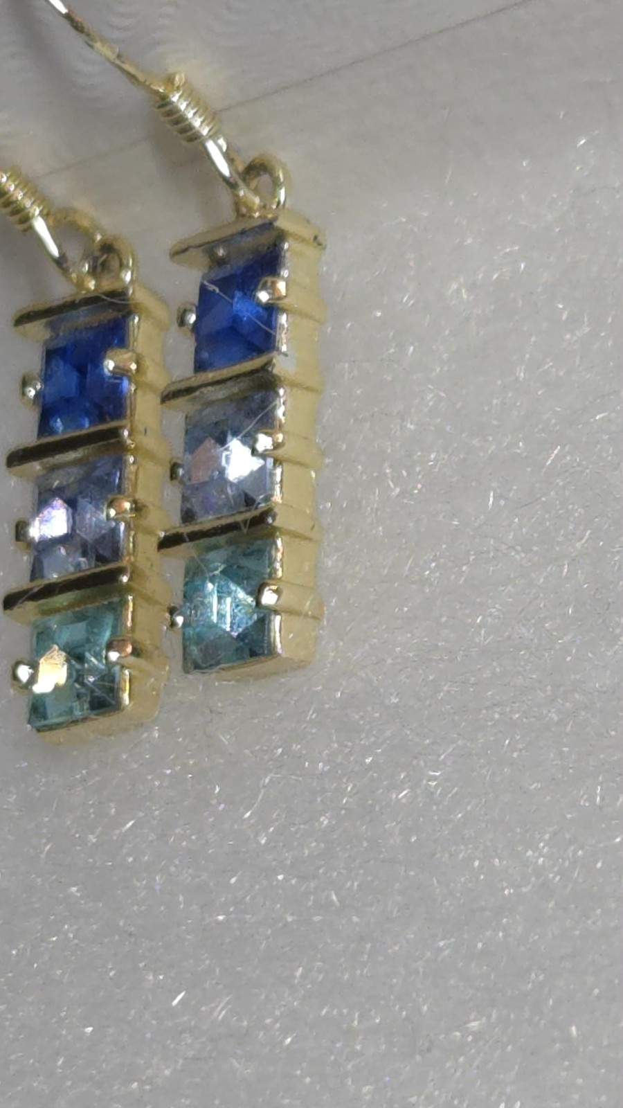 New Marsala 3 Toned Sapphire Drop Dangled 925 Pierced Earrings See MM’S in pics
