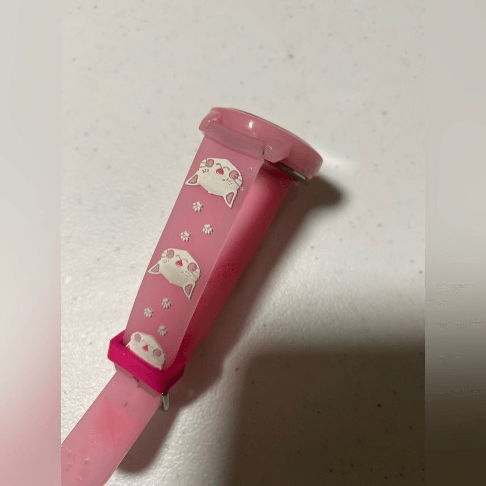 Preschool teaching time 3D Kitty cat Theme Watch clock Kids girls splash proof