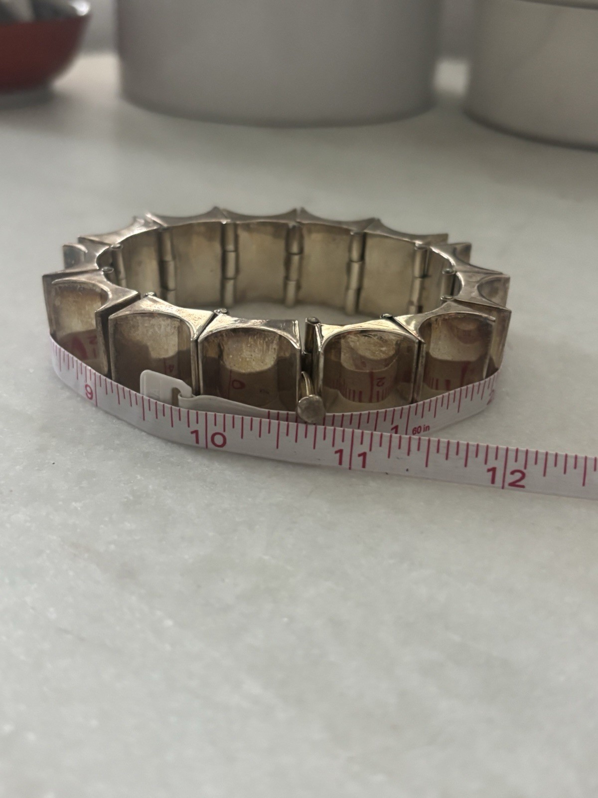Vintage Taxco Mexican 925 Sterling Antonio Pineda Style Modernist Bracelet 120g