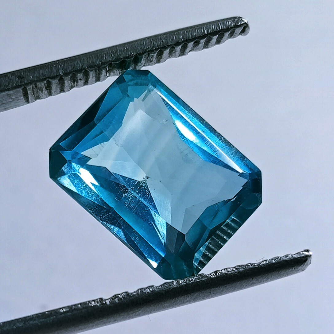 Natural Blue Aquamarine Emerald Cut Flawless Certified 6.40 Ct Loose Gemstone