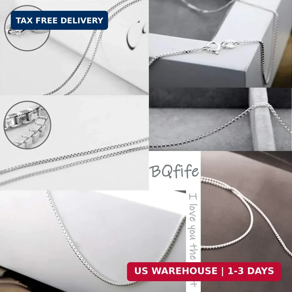925 Sterling Silver Designer Chain 0.8MM Delicate Italian Box Chain – Super Thin