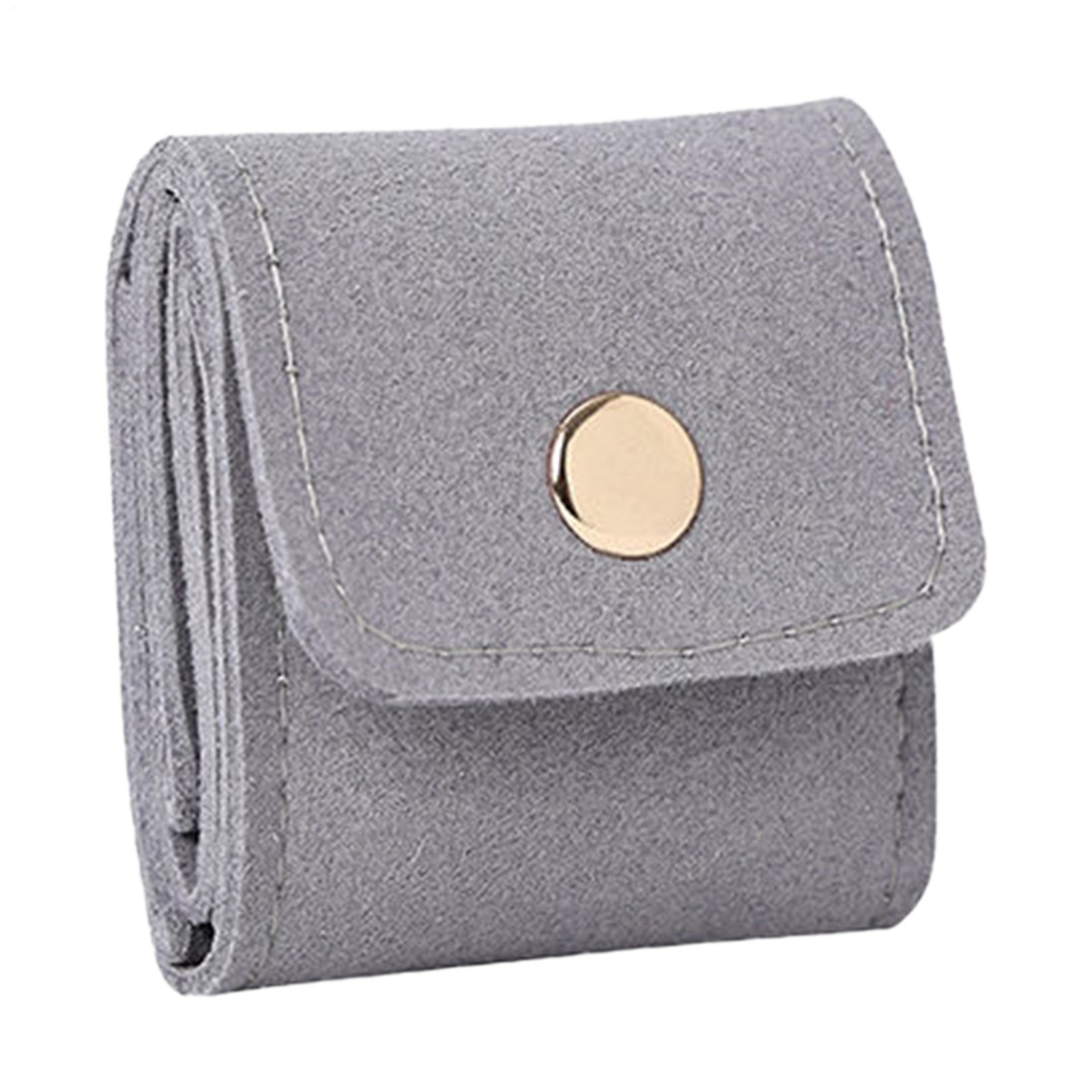 2Pcs Gray Mini Travel Jewelry Organizer Bag Portable Jewelry Roll Up Bag Cases
