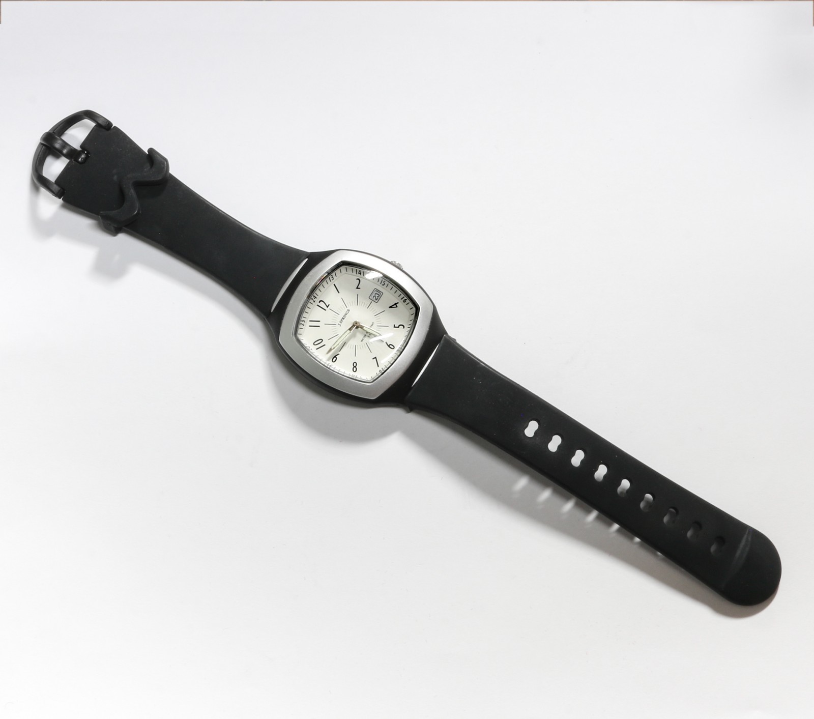 Men’s 38mm J. Springs White Dial Black Strap Watch WR – New Cell – Display Model
