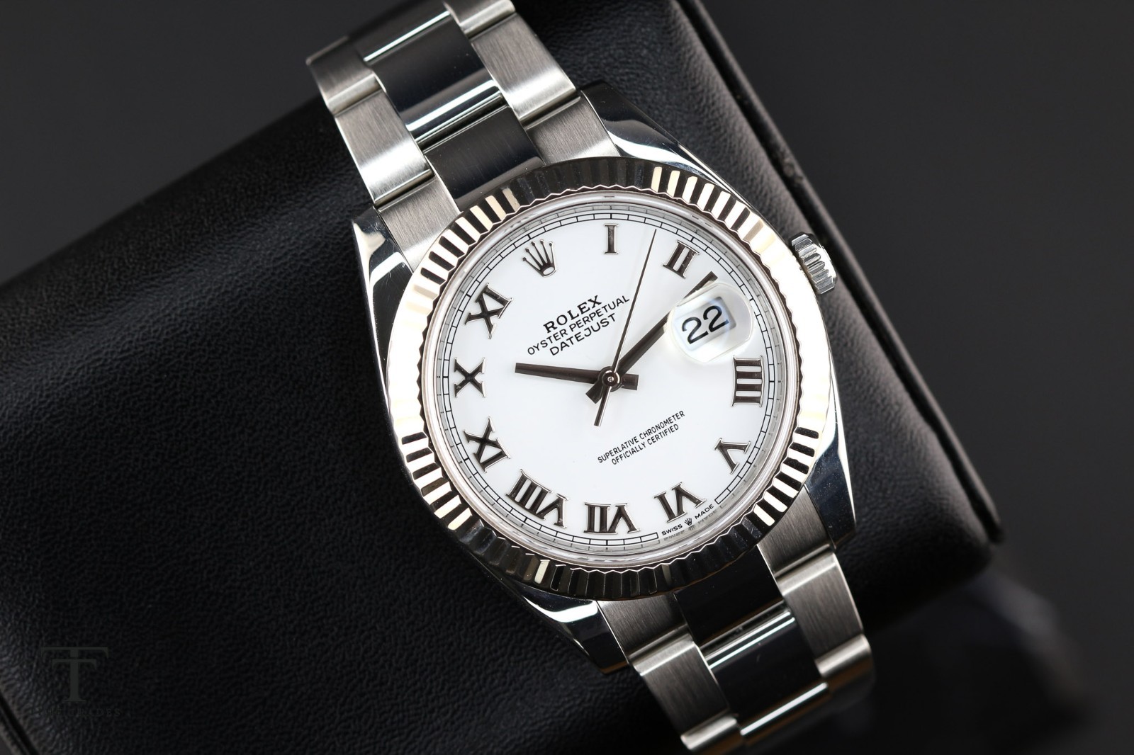 Rolex Datejust 41mm Roman Numeral White Dial 126334 Stainless Steel Fluted Bezel