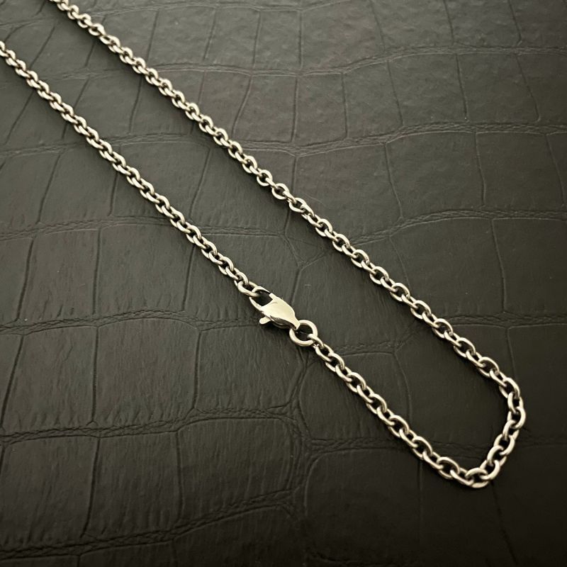 Pure Titanium O-shaped Necklace Wide 3mm Lightweight Anti Allergic Thin Chain