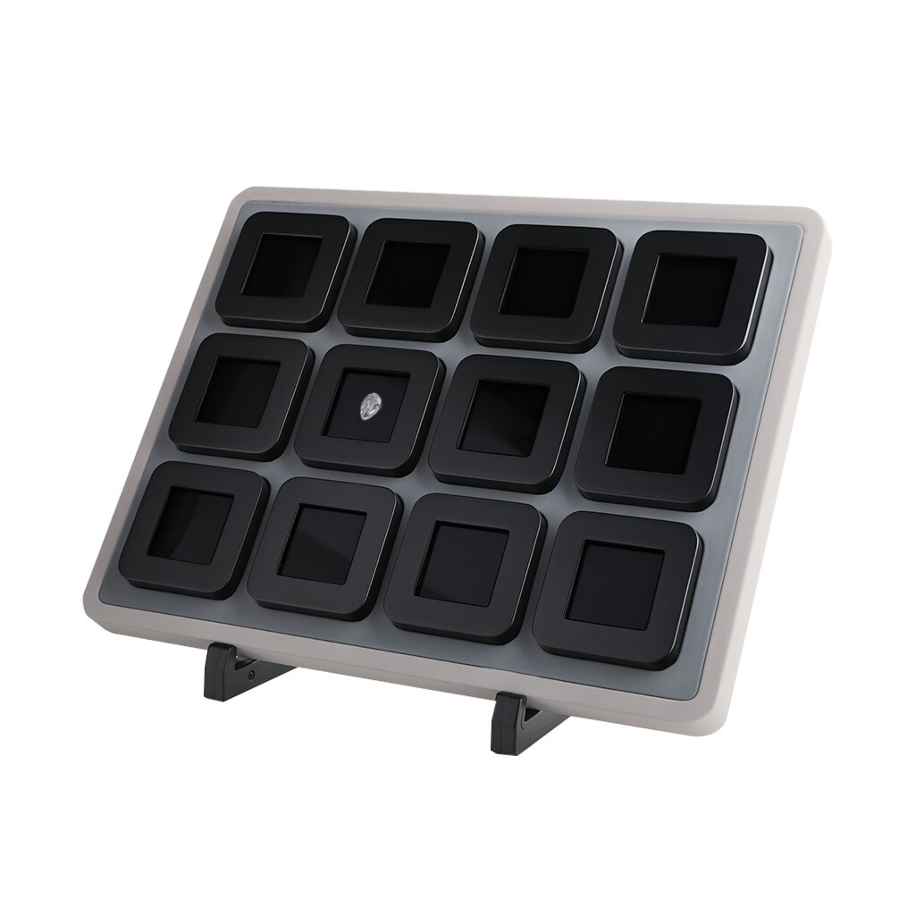 GemTrue Diamond Boxes in a Tray Set Gemstone Storage Case Reversible Cushion