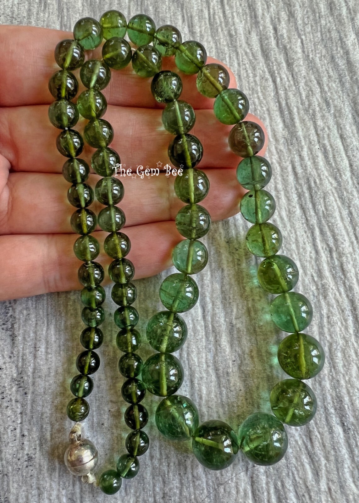5.5mm-11.8mm Blue Green Verdelite Tourmaline Smooth Round Sphere Ball Beads 18″