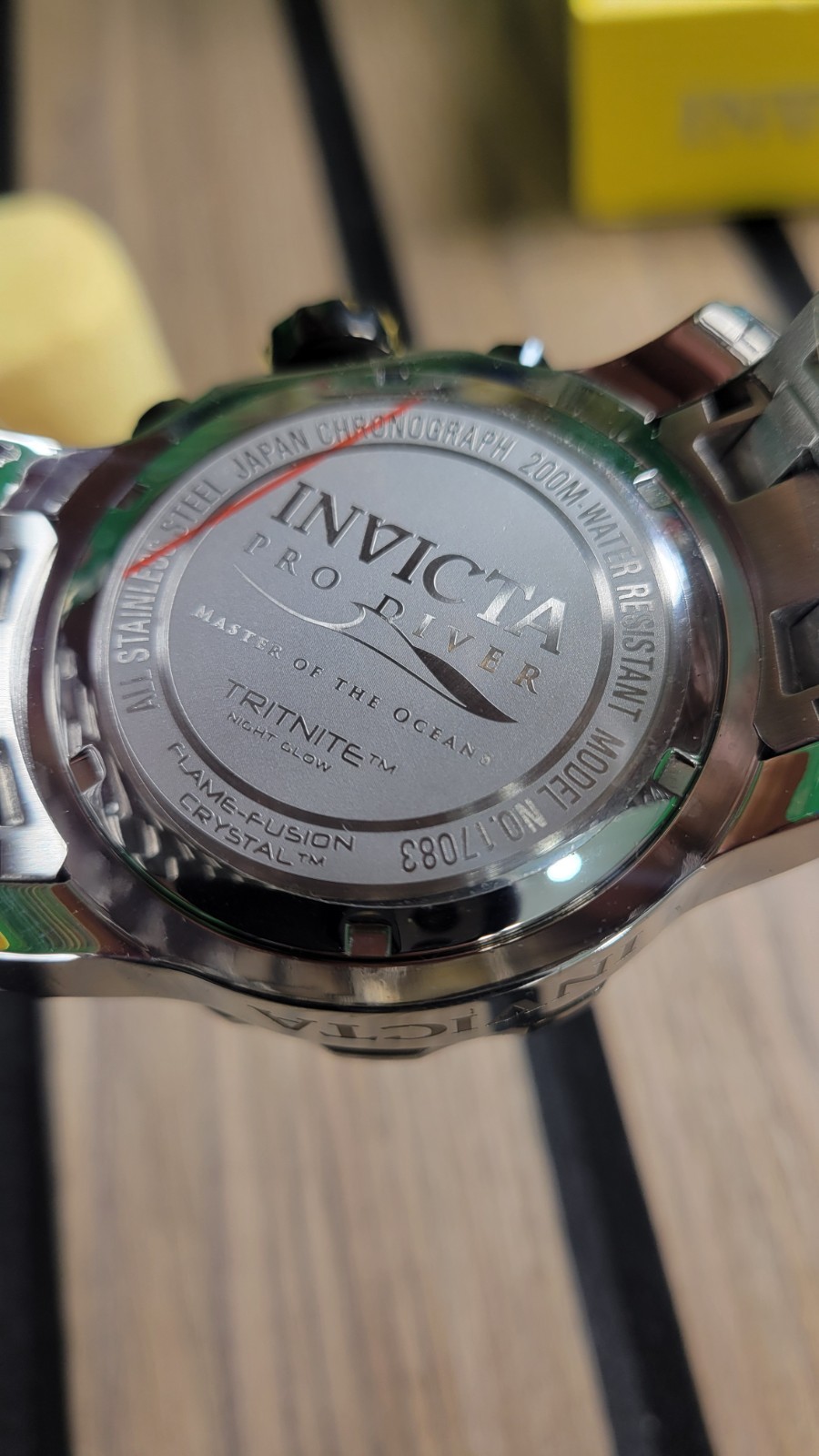 Invicta Pro Diver Chronograph 200m Quartz 50mm SS Bracelet Black Dial