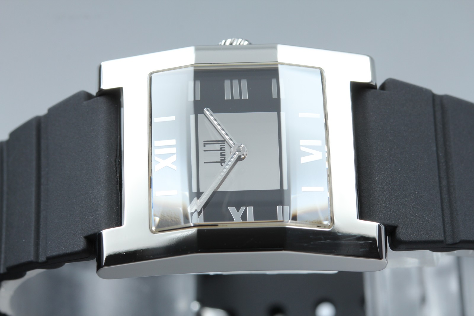 [N MINT] Vintage DUNHILL Facet 8022 Black Silver Tank Square Quartz Men’s Watch