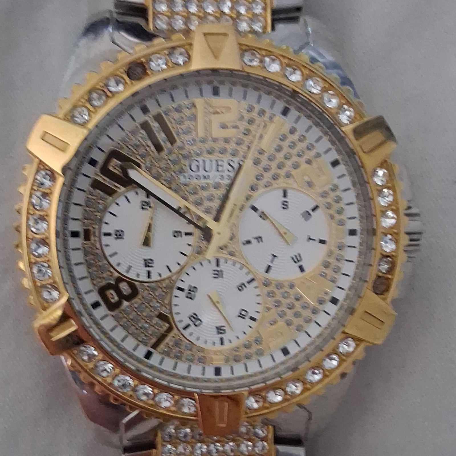 GUESS Men’s Two-Tone Stainless Steel Chronograph Quartz Bracelet Watch 46mm