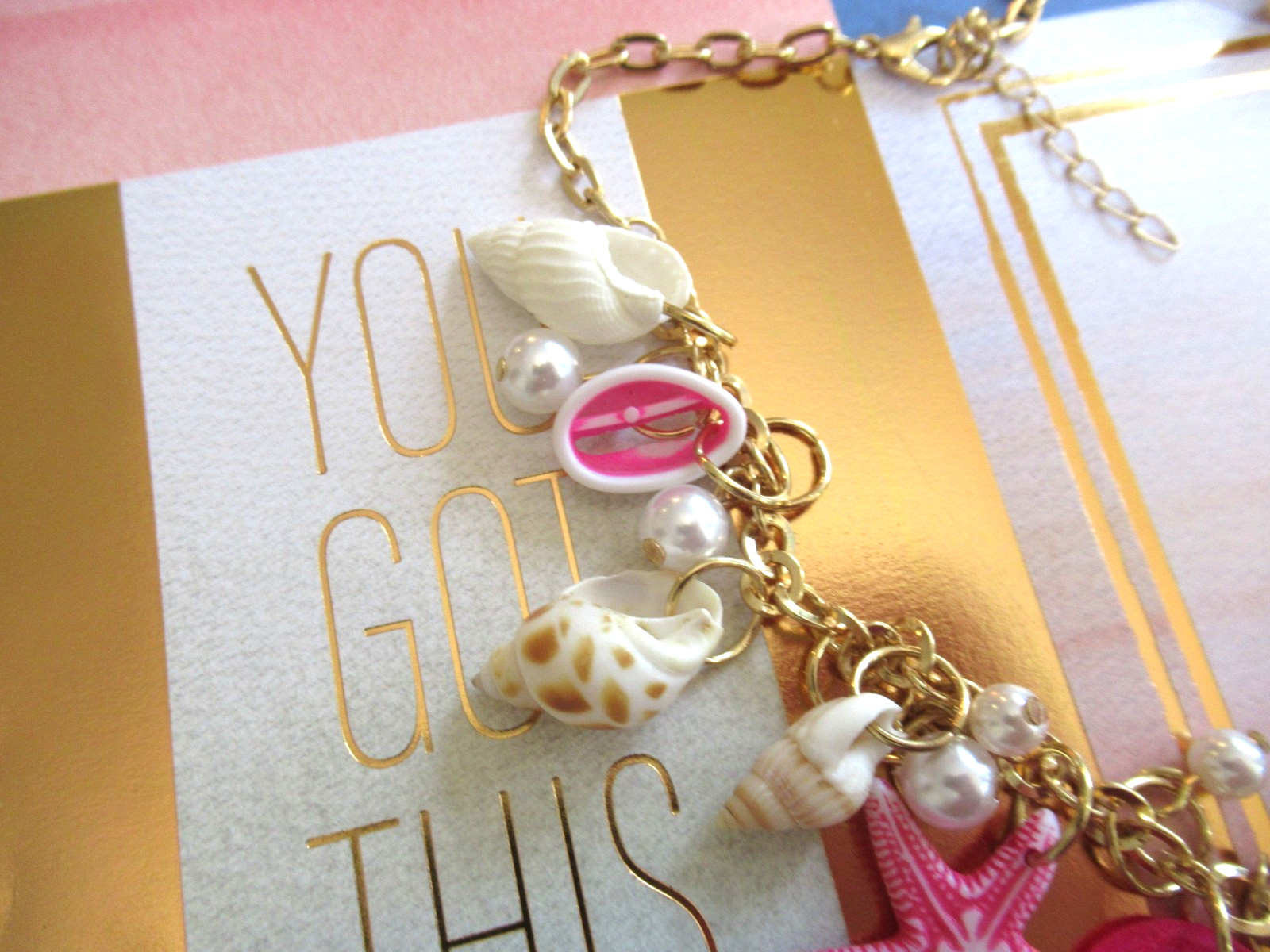 Mermaid Ocean SHELLS Beach STARFISH Sea PEARLS PINK PEARLS SHELL NECKLACE NEW
