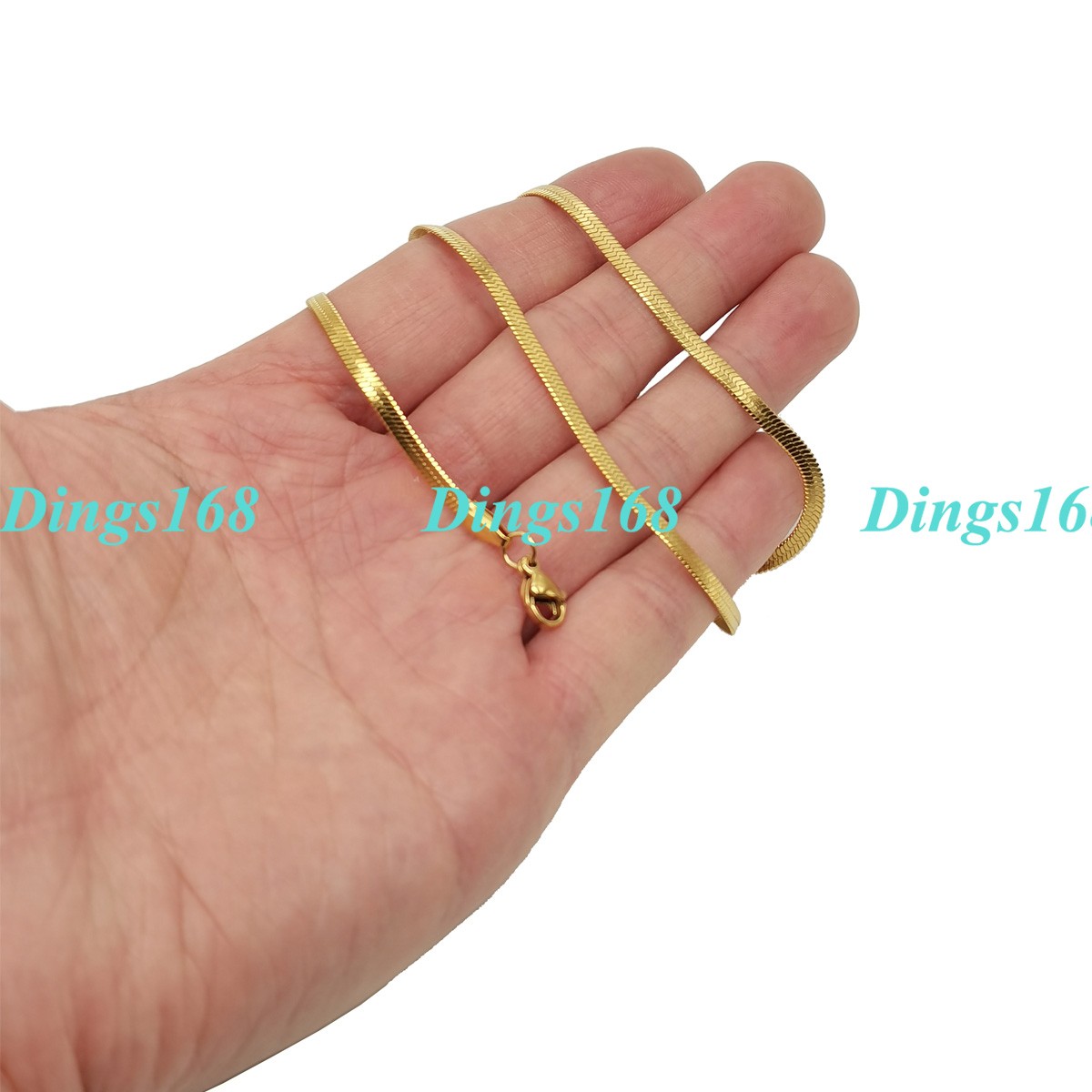 Men & Women’s 18K Yellow Gold Filled 20inch 4mm wide Herringbone Chain Necklace