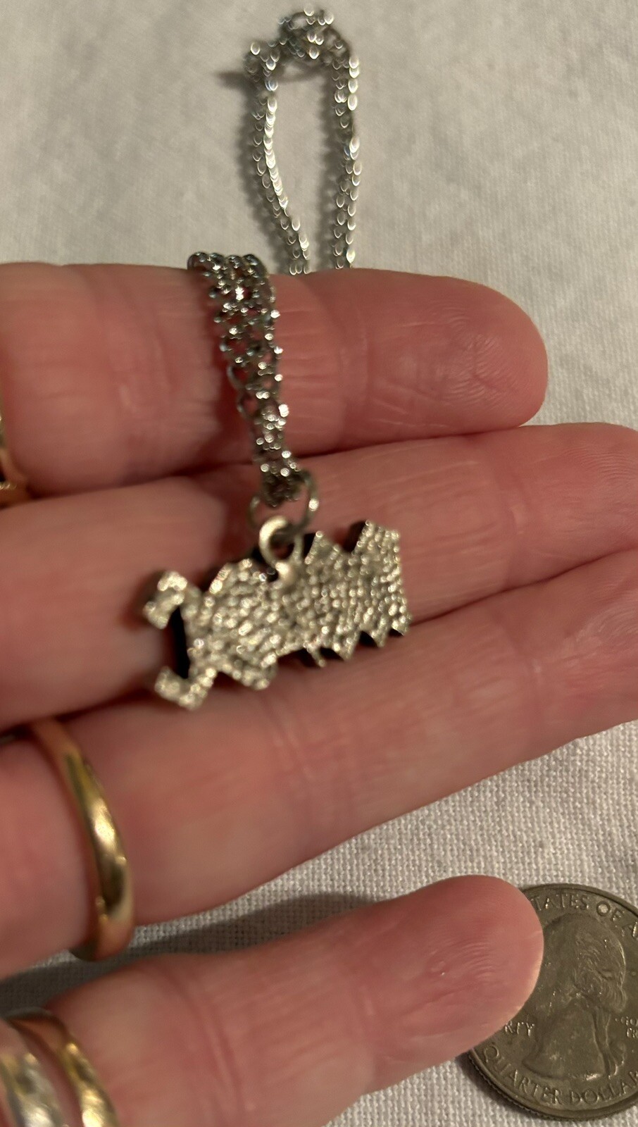 NEW Pewter ACDC Band Pendant charm on 24 inch silver colored chain
