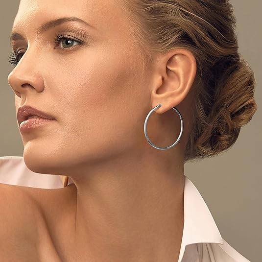 925 Sterling Silver High Polished 2MM Hoop Earrings – 10MM-50MM Lot