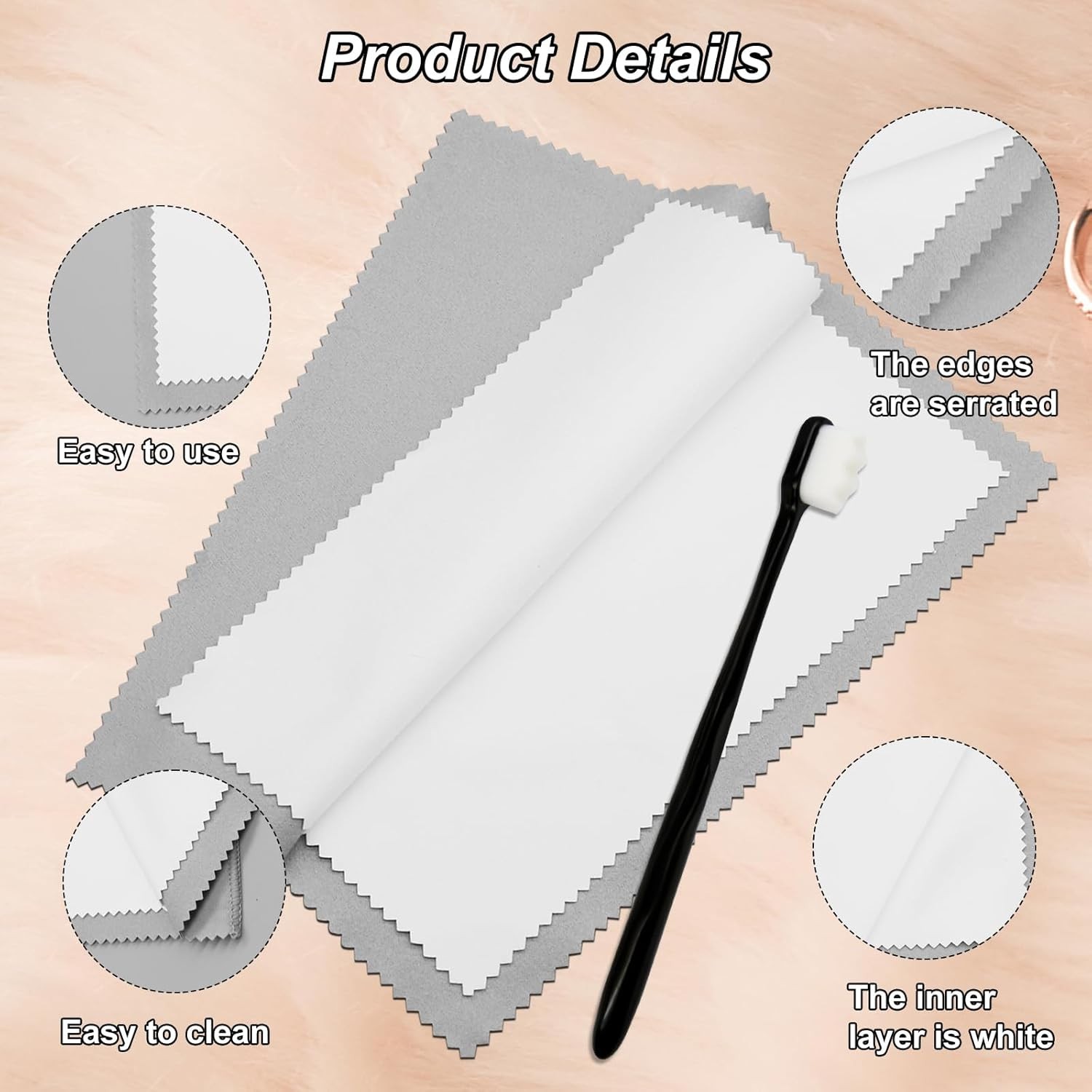 Effortless Jewelry Care: 6-Pcs Microfiber & Brush Set for All Your Jewelry Needs