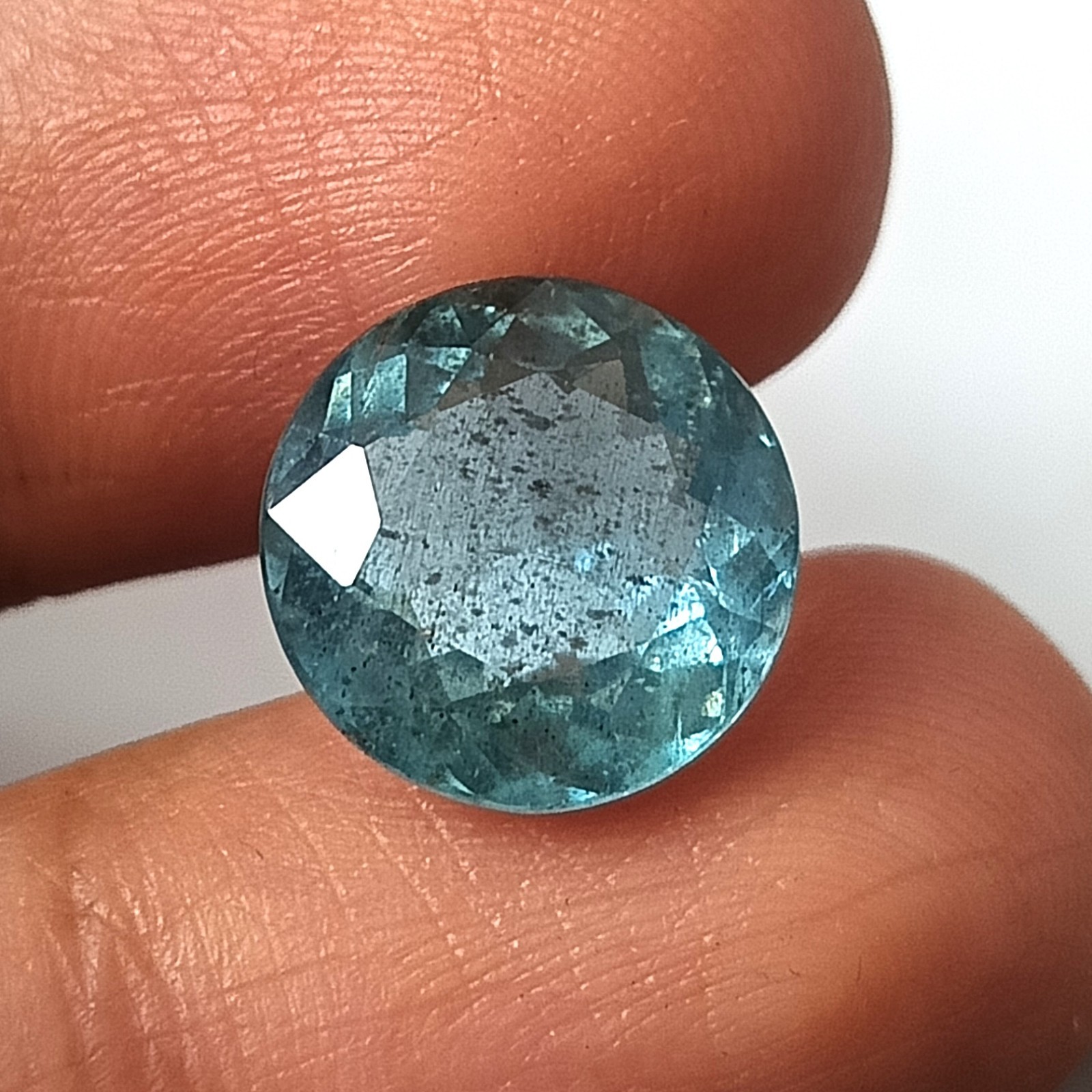 12.5 mm Aquamarine Santa Maria Round Faceted 6.45 Cts Natural Untreated Gemstone