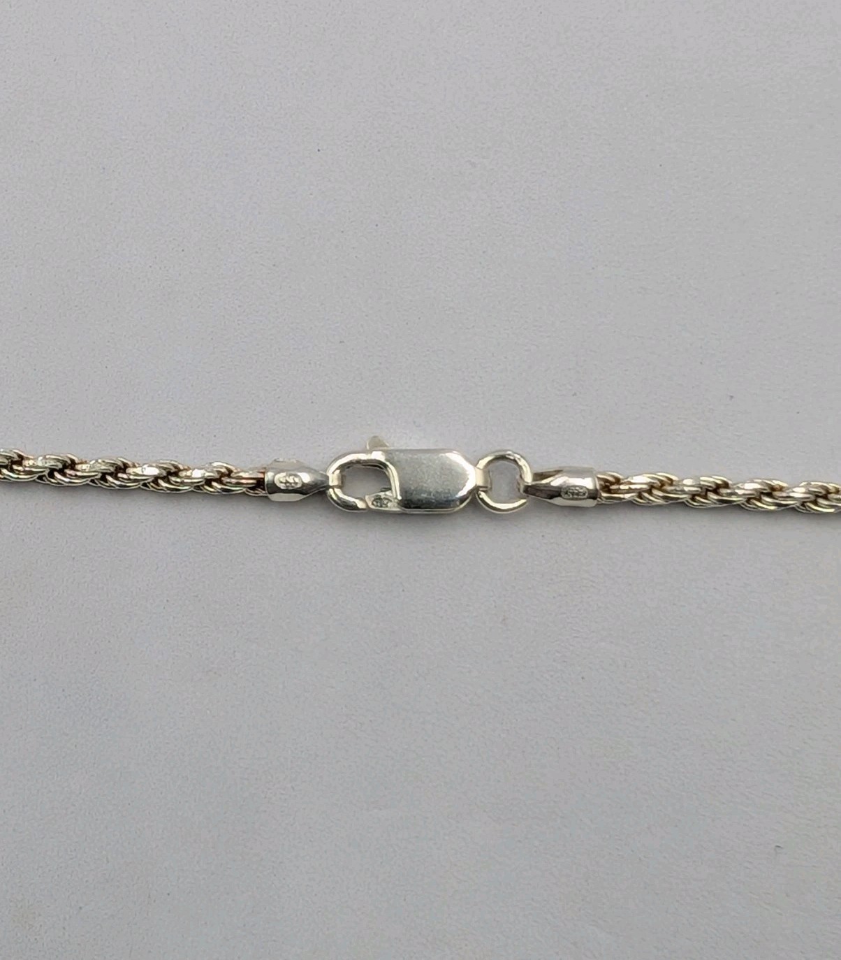 Vtg Italian 925 Sterling Silver Solid Rope Chain Necklace 30″ 2.2mm 14.7g Unisex