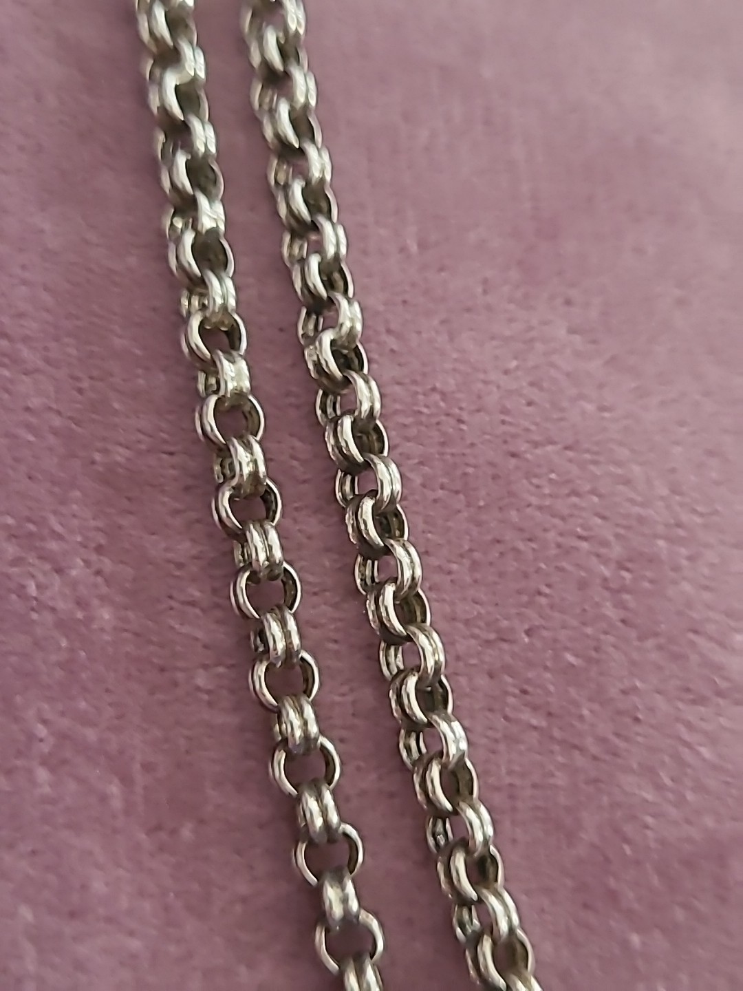 Vintage Silver tone 3mm Belcher Chain Necklace 51cm Length 12.41g