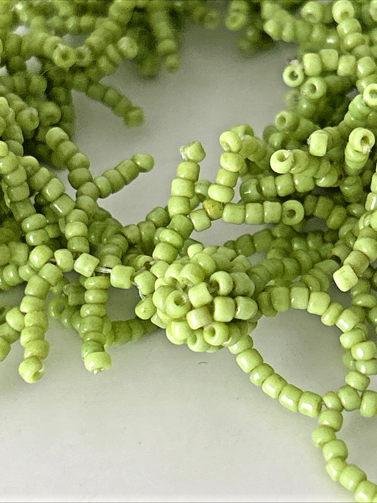 Handmade Green Seed Bead Lightweight Bracelet Adjustable
