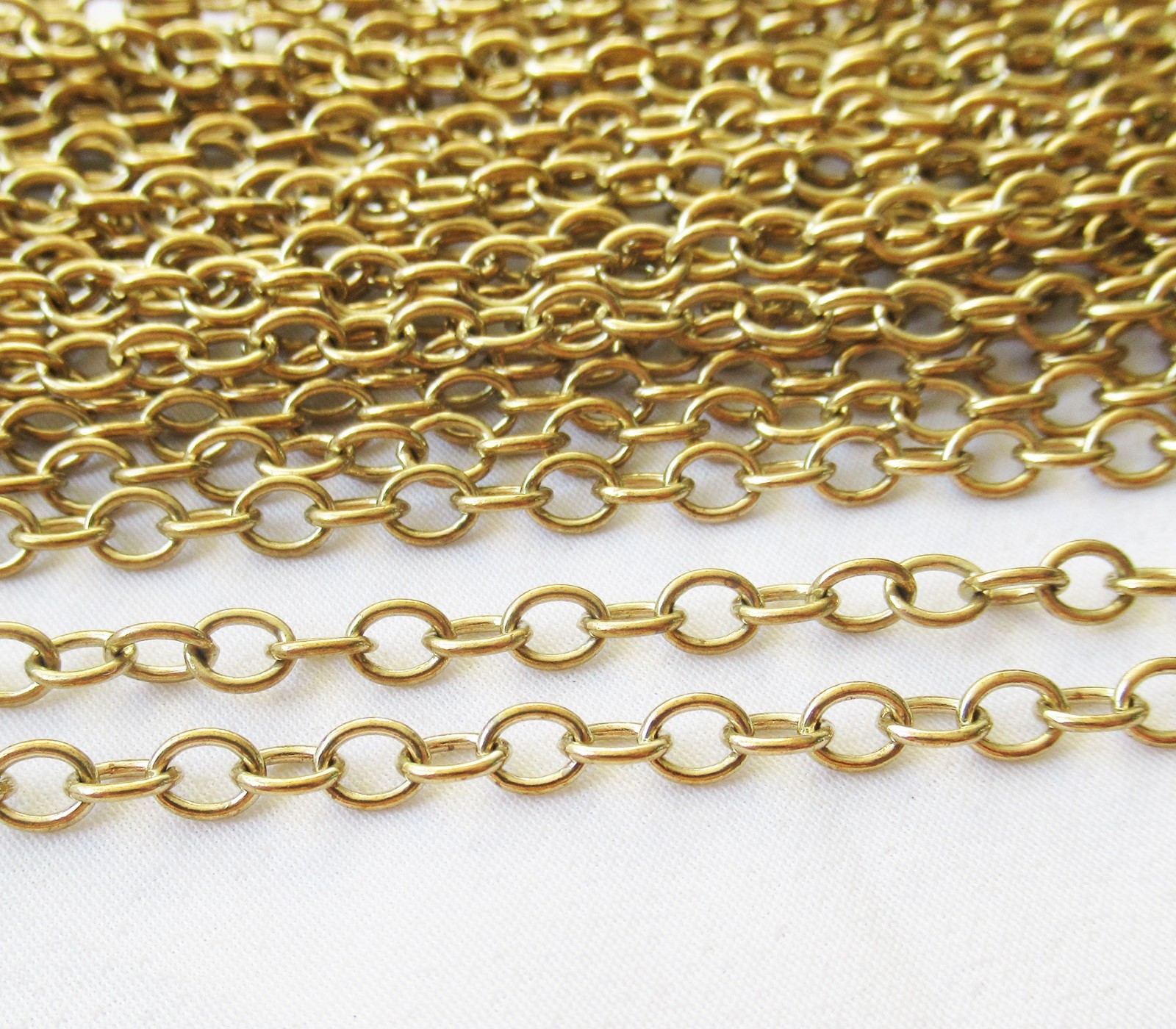 10m(32.81ft) Cable Chain 4x5mm O Link Brass Chain Findings for DIY Crafts Making