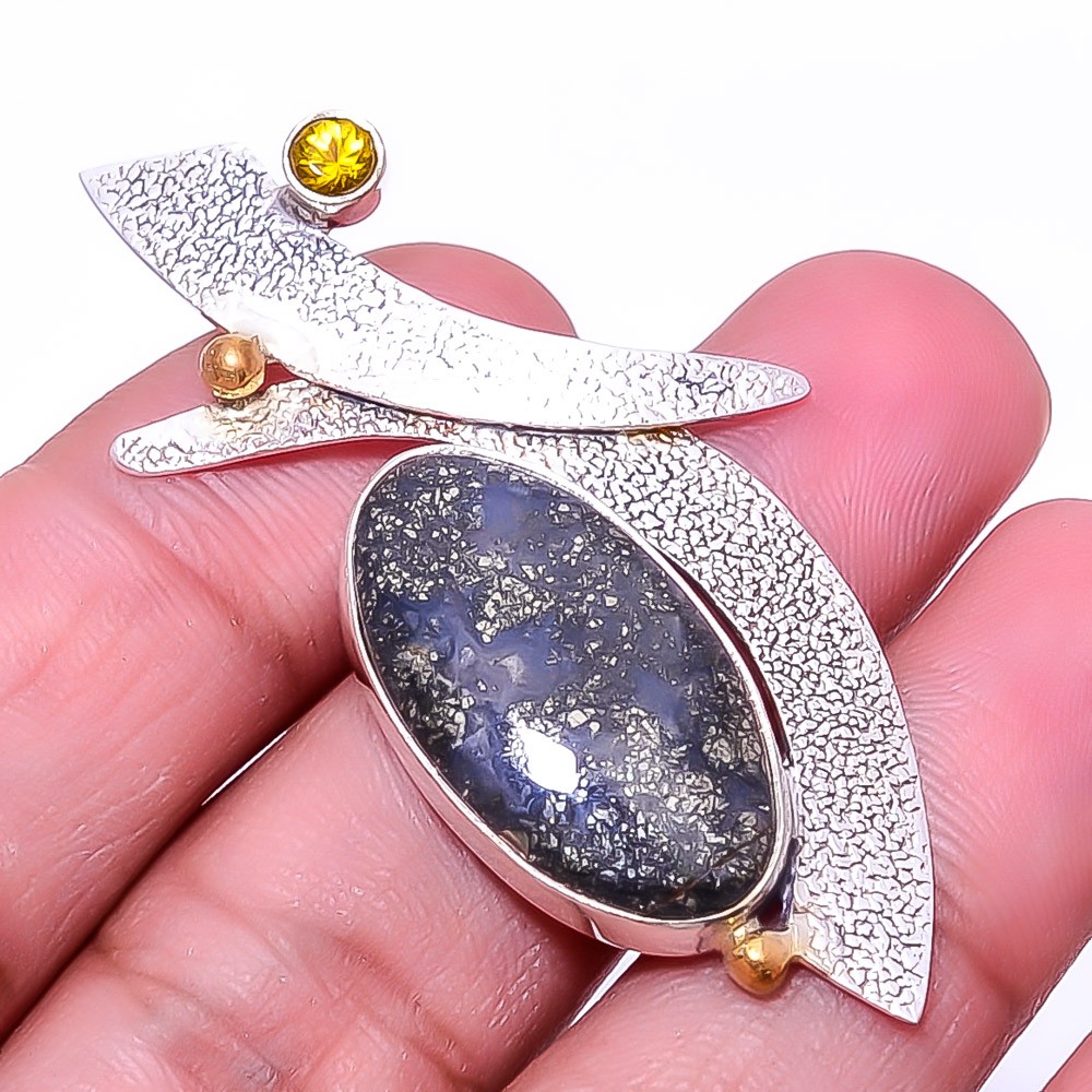 Marcasite – Callahan Mine 925 Sterling Silver Pendant 2.15″ P_9389_156_50