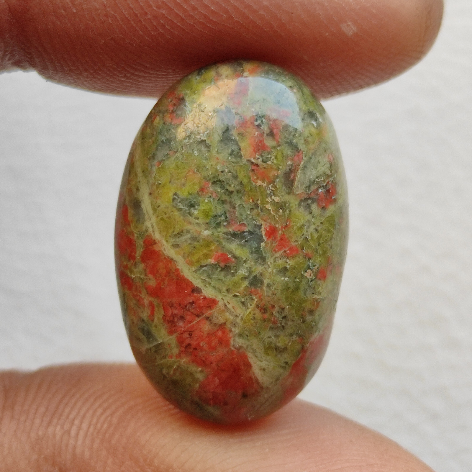 Natural Unakite Jasper Cabochon Red Jasper & Green Epidote Loose Gemstone R12315