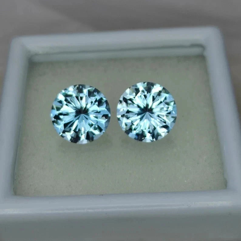 10 Ct 2 Pcs GIE Certified Rare Natural Blue Sapphire Loose Round Gemstone Cut