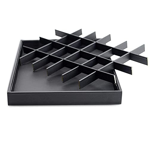 Stackable Jewelry Organizer Tray Premium PU Leather 24 Grid Jewelry 24 Grids