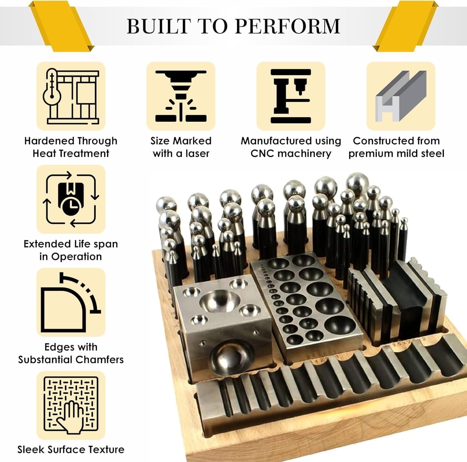 41 PC doming Block and Punch Set – Designer Dapping Doming Punch Block Set