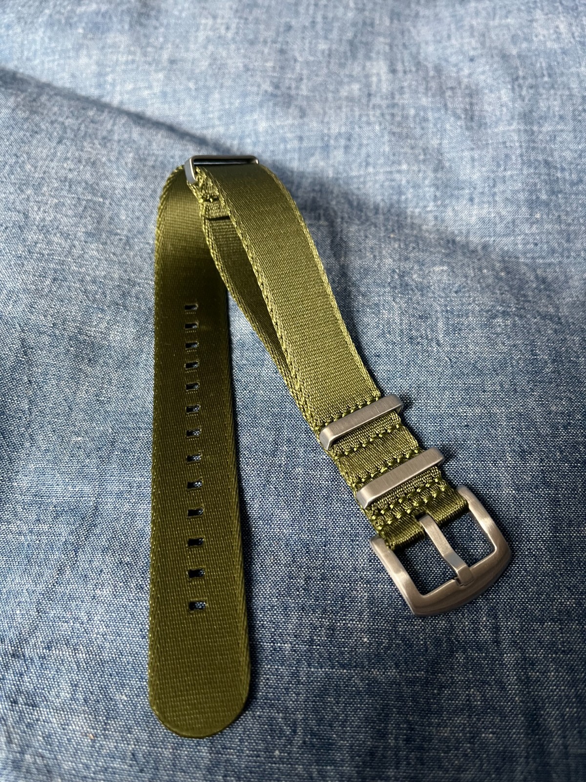 WISCASSET WATCH STRAPS Silky Sturdy Seatbelt One-Piece Watch Strap (SHIPS FREE)