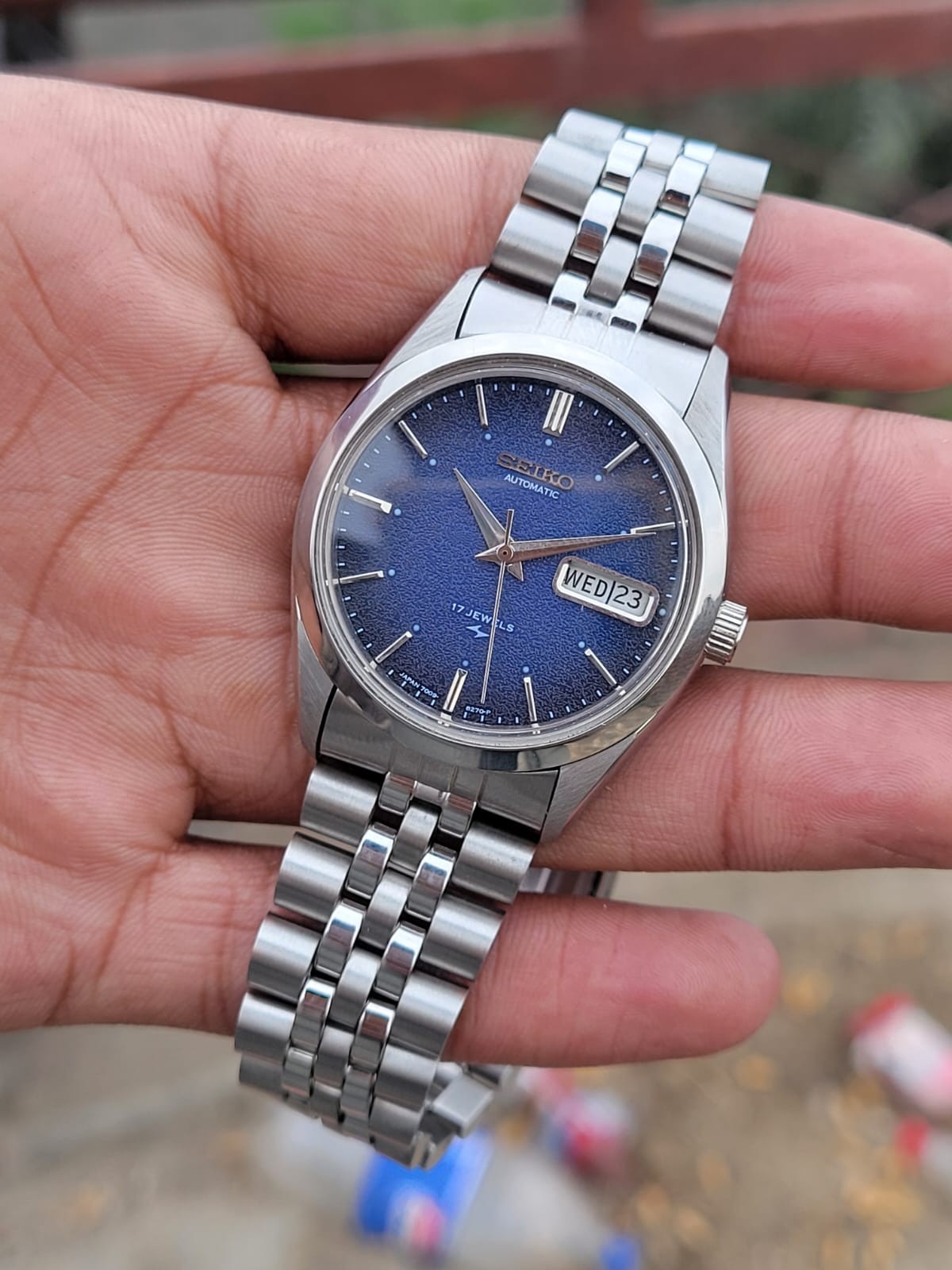 Seiko 5 Automatic 6309 Blue Textured Dial 17 Jewels Men’s Wrist Watch