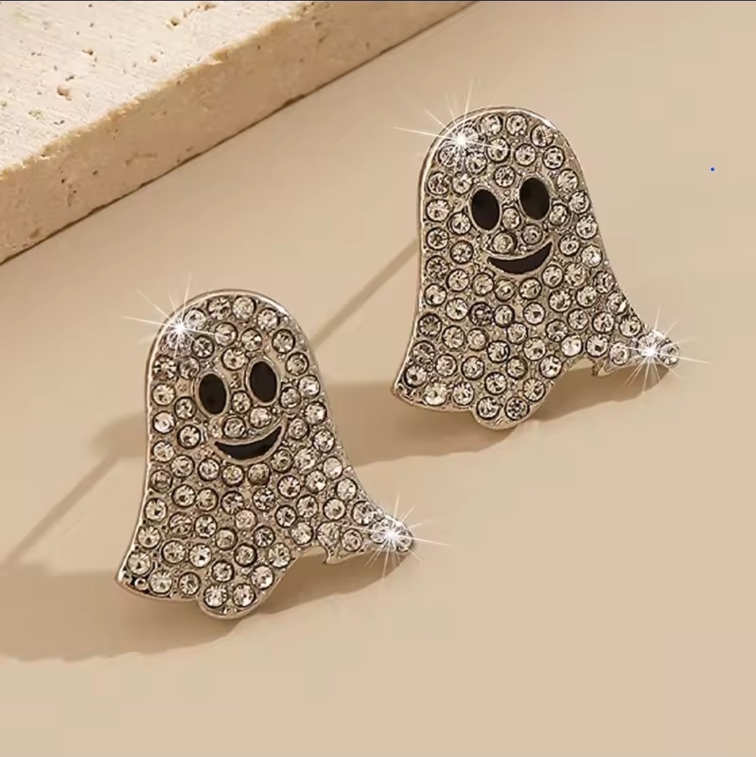Iced Ghost Earrings Halloween Fashion Jewerly 10-9