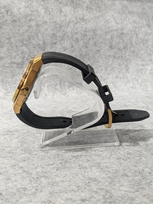 Forge & Foster London Automatic Skeleton Dial Gold Case Black Rubber Strap