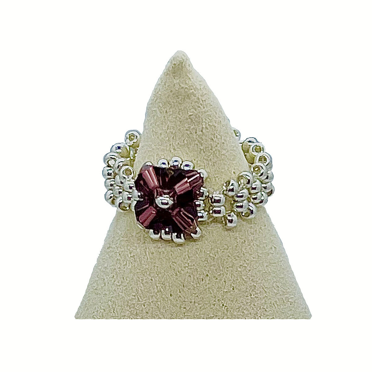 Magik Custom Flower 3D 4-Petal Flower Floral Luxury Ring Women Girl Holiday Gift