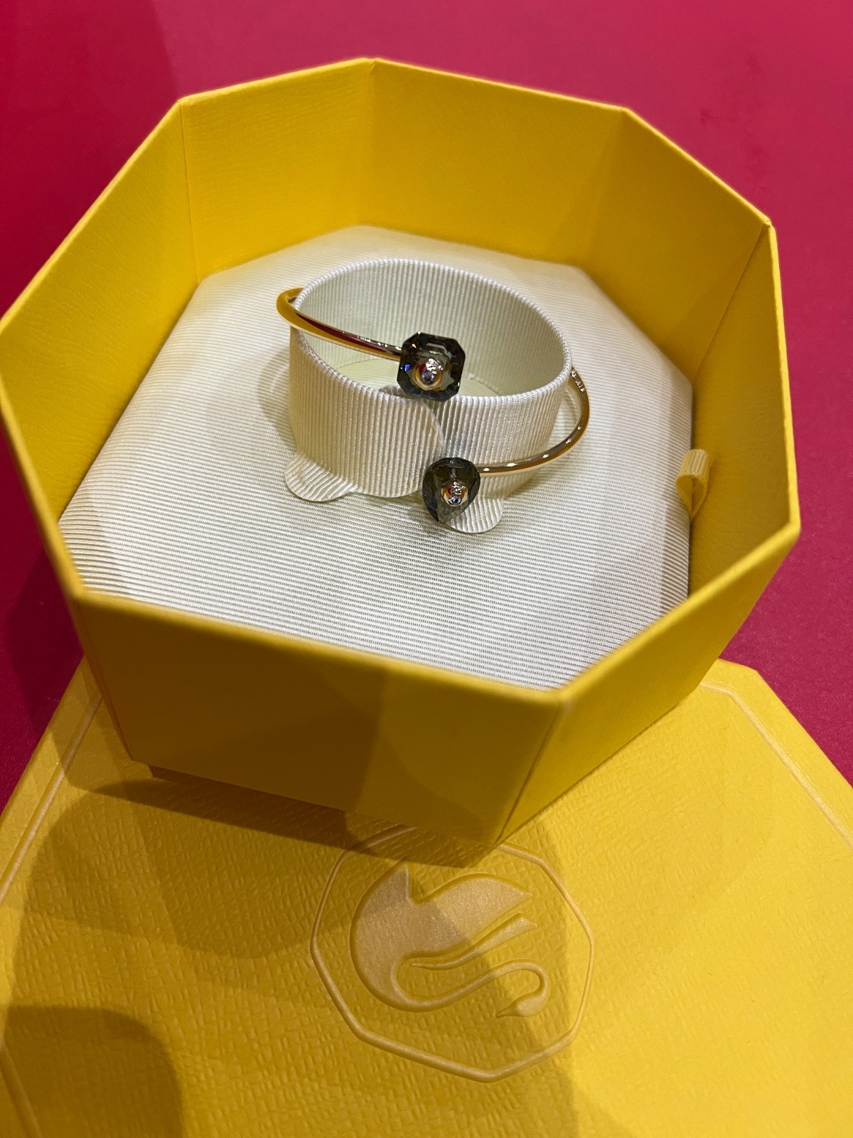 Swarovski Numina bangle Mixed cuts, Grey, Gold-tone plated small new + bag❤️💕