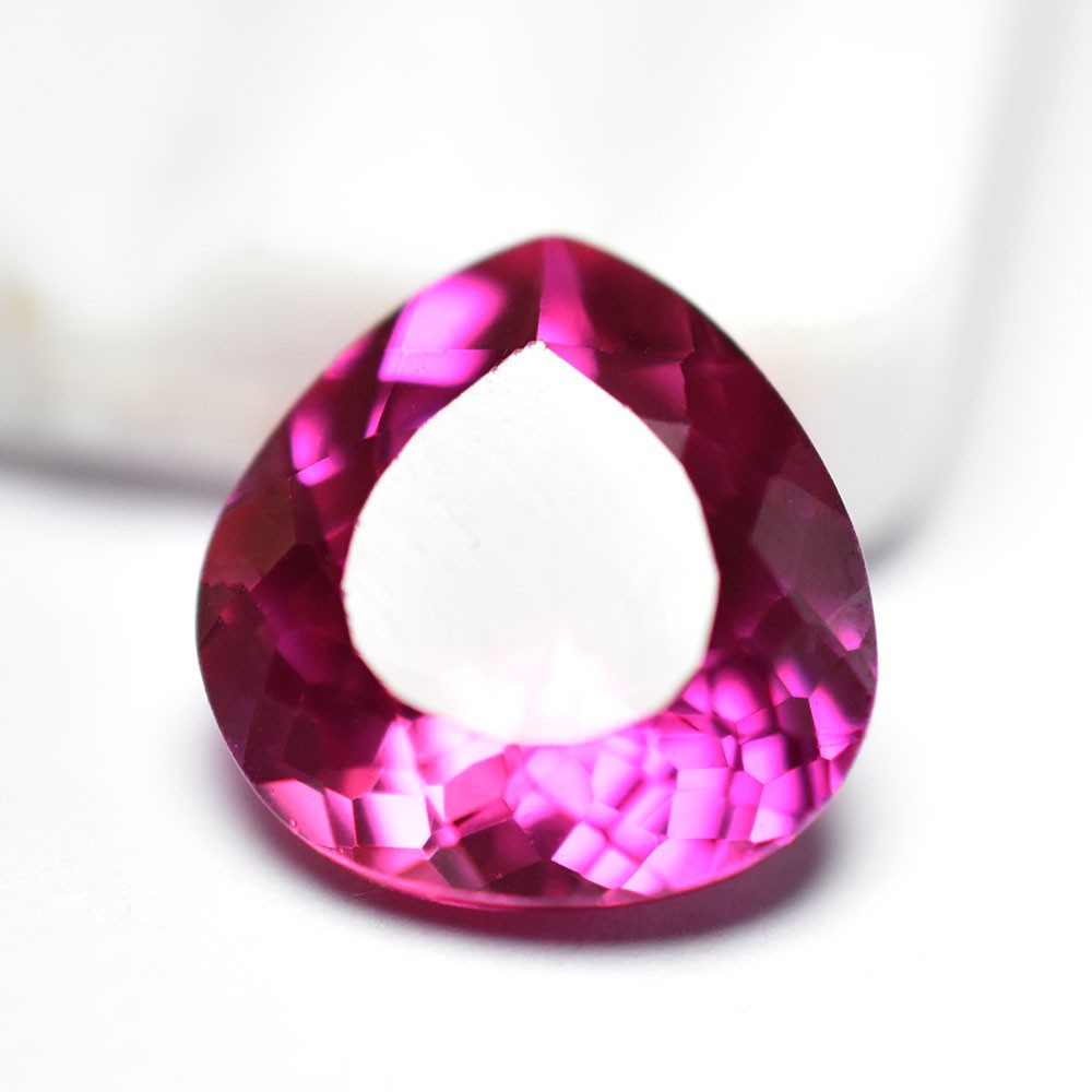 8.45 Ct Natural Pink Ruby Certified Pear Cut Loose Gemstone Free Delivery