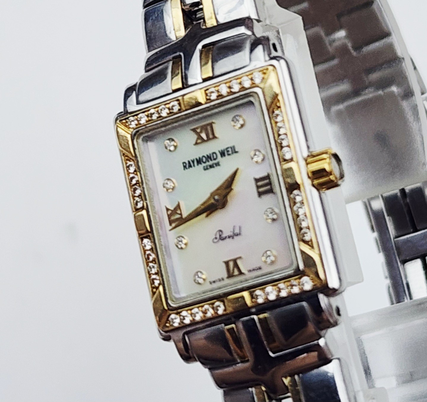 Women’s SWISS Watch RAYMOND WEIL “Parsifal” 9630. Diamonds Bezel/Dial. MOP Dial