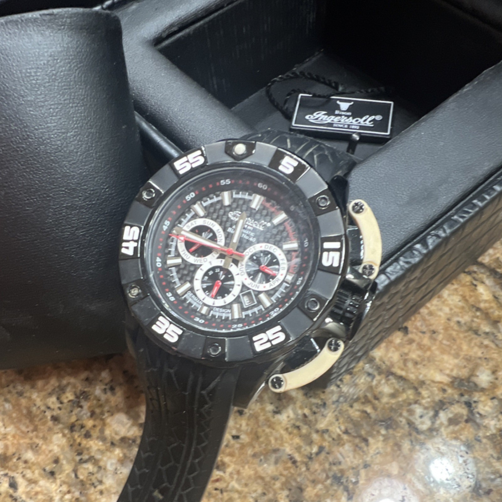 Ingersoll Bison No. 40 Men’s Quartz Chronograph Limited Edition 50mm Black Box
