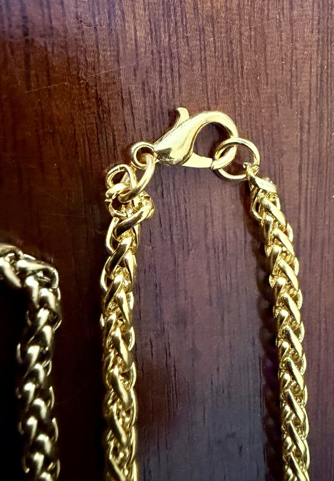 HZMAN Lot of 2 Gold Tone Cuban Link Chain Necklaces 20” & Adjustable New
